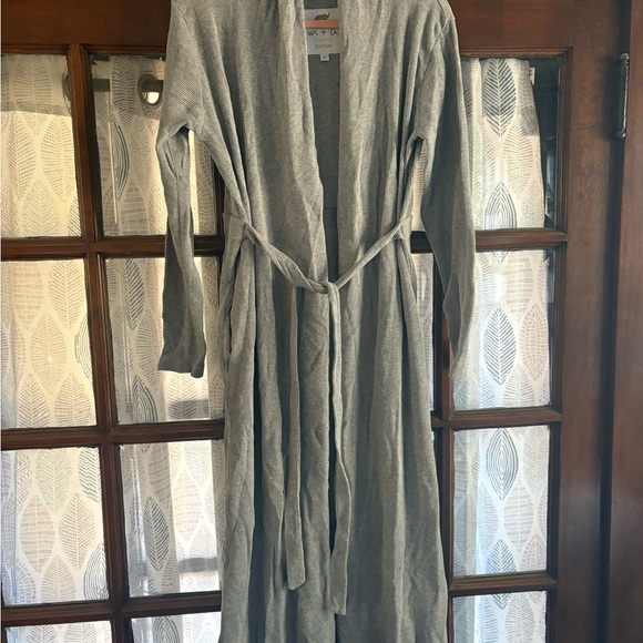 Monica + Andy Heather Grey Organic Cotton Lounge Robe M/L Maternity Friendly - Picture 5 of 9